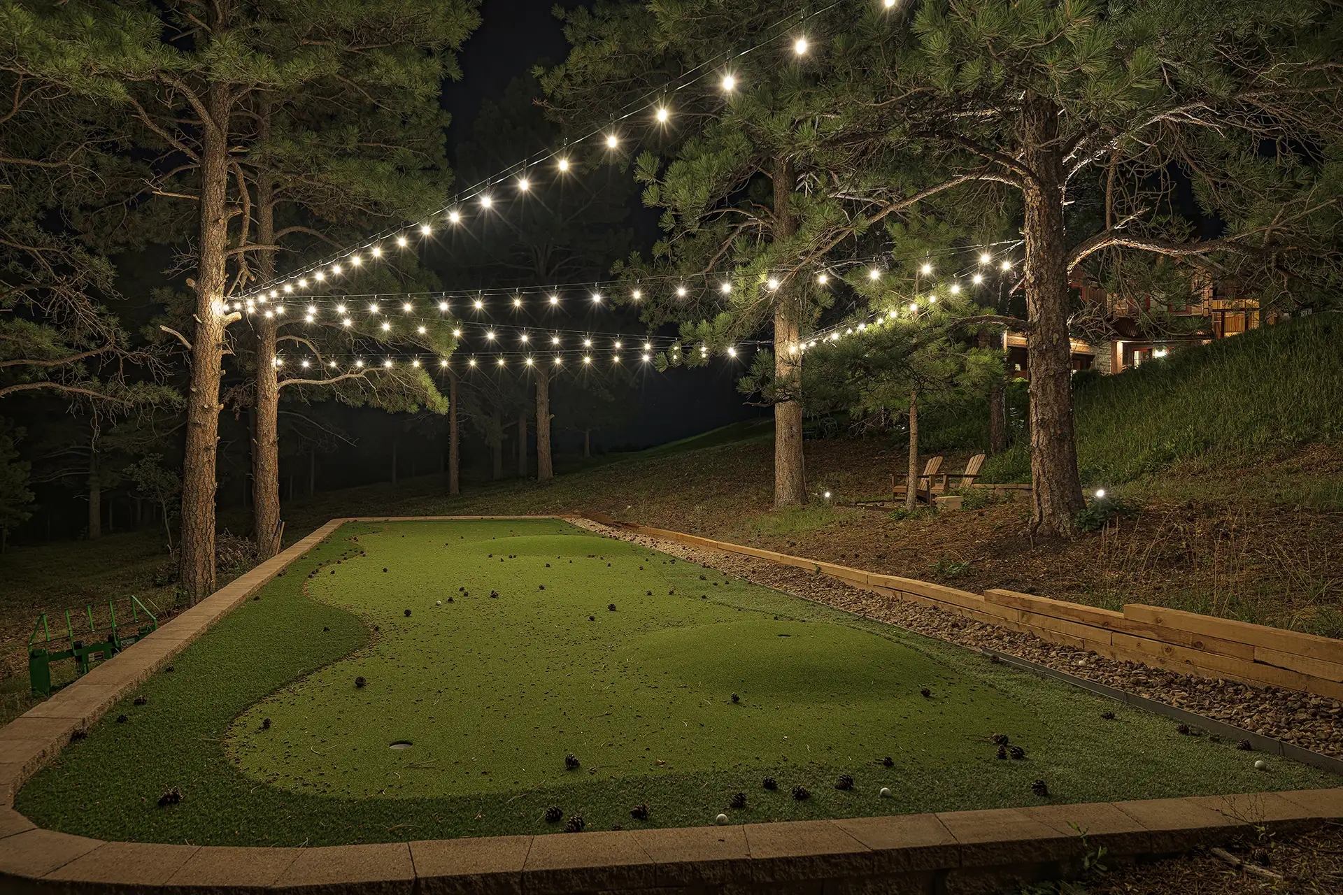 Bear Dance image 10 putting green bistro lights Lighthouse Outdoor Lighting and Audio Denver CO Colorado