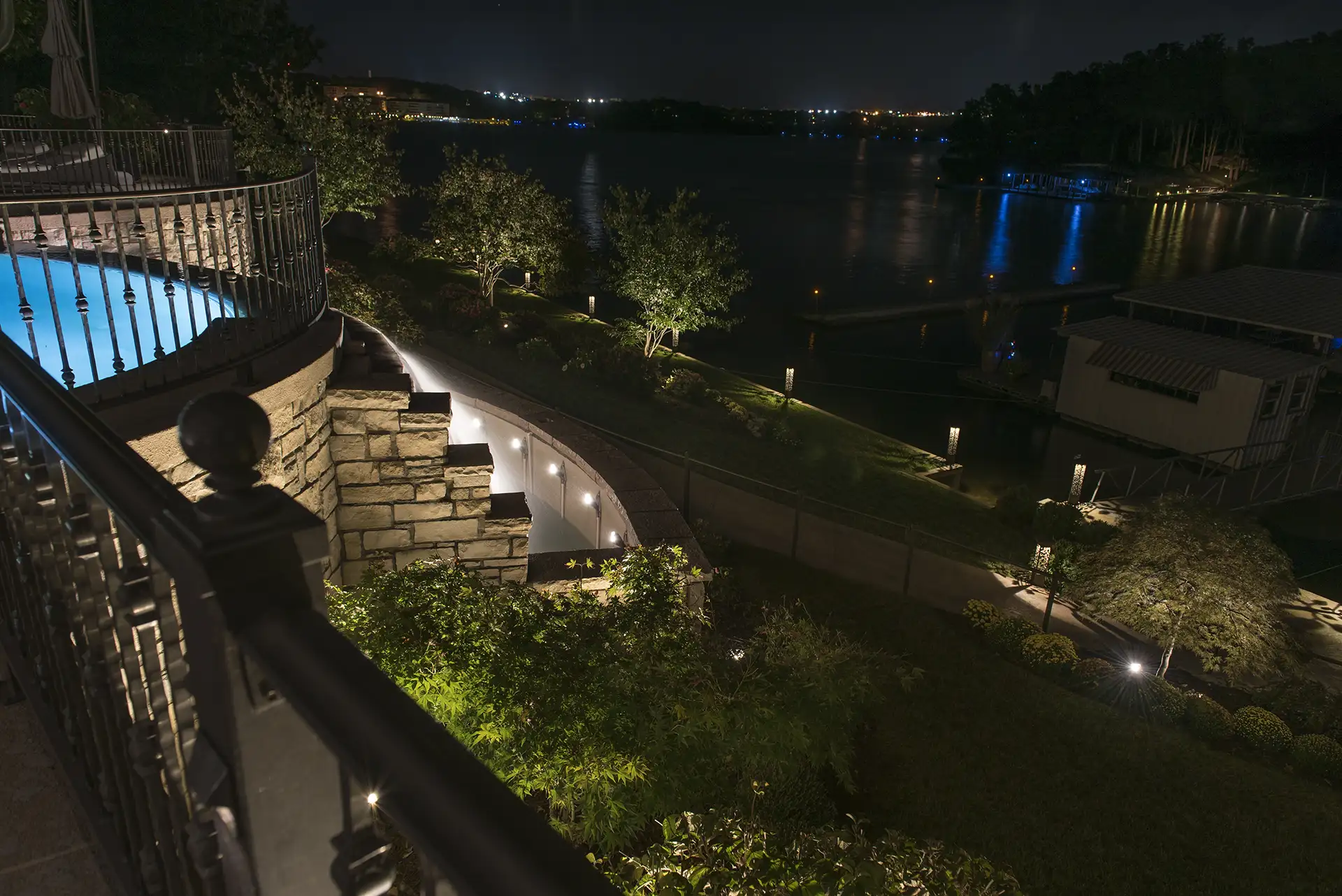 Ozarks lake house image 8 lake view from deck Lighthouse Outdoor Lighting and Audio Central MO Missouri
