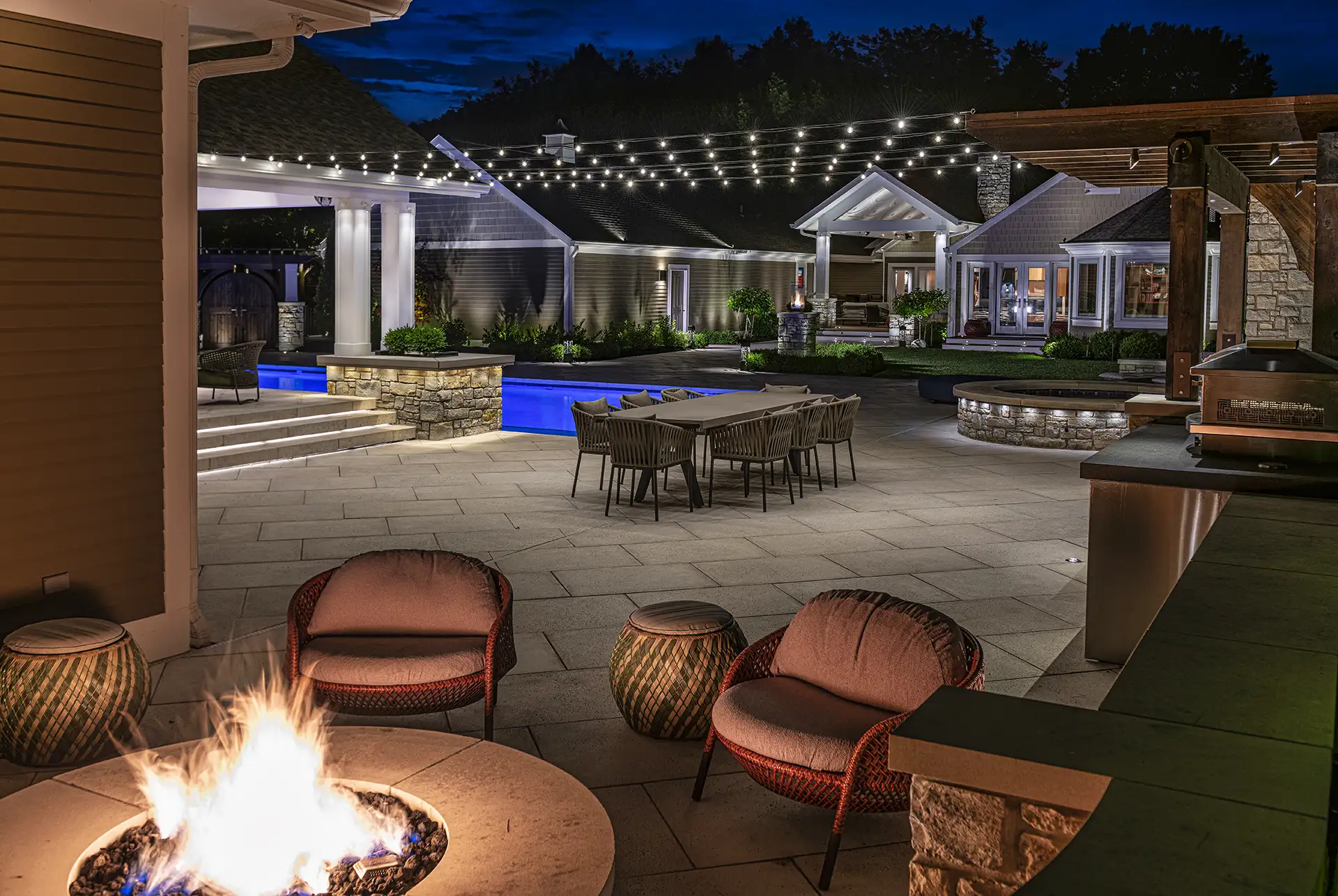 Victory Lane image 15 patio seating area fire pit Lighthouse Outdoor Lighting and Audio OH Columbus Cincinnati Dayton