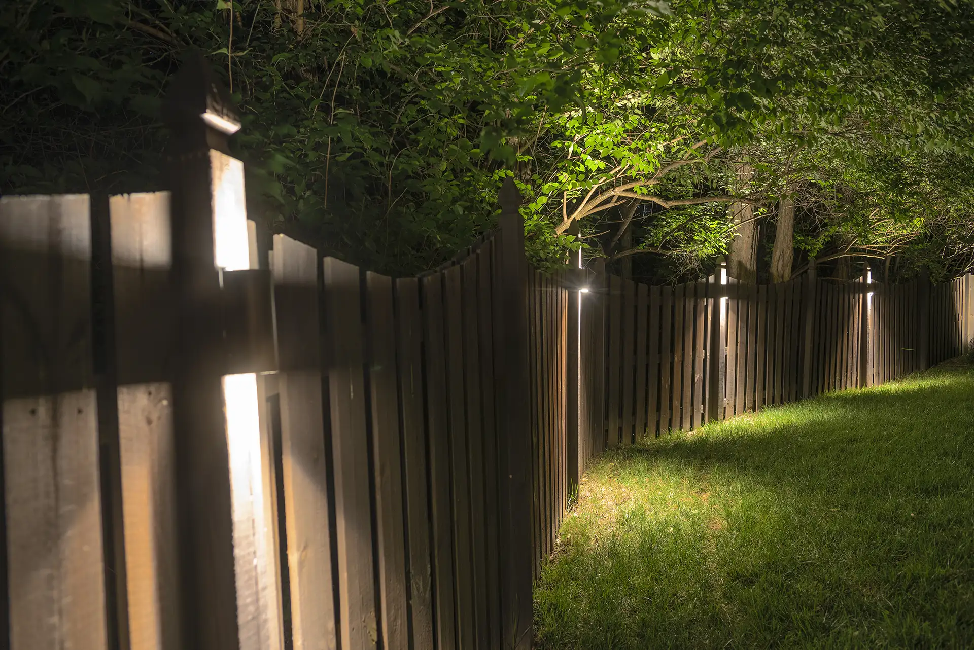 Bodell residence image 4 fence Lighthouse Outdoor Lighting and Audio Nashville TN