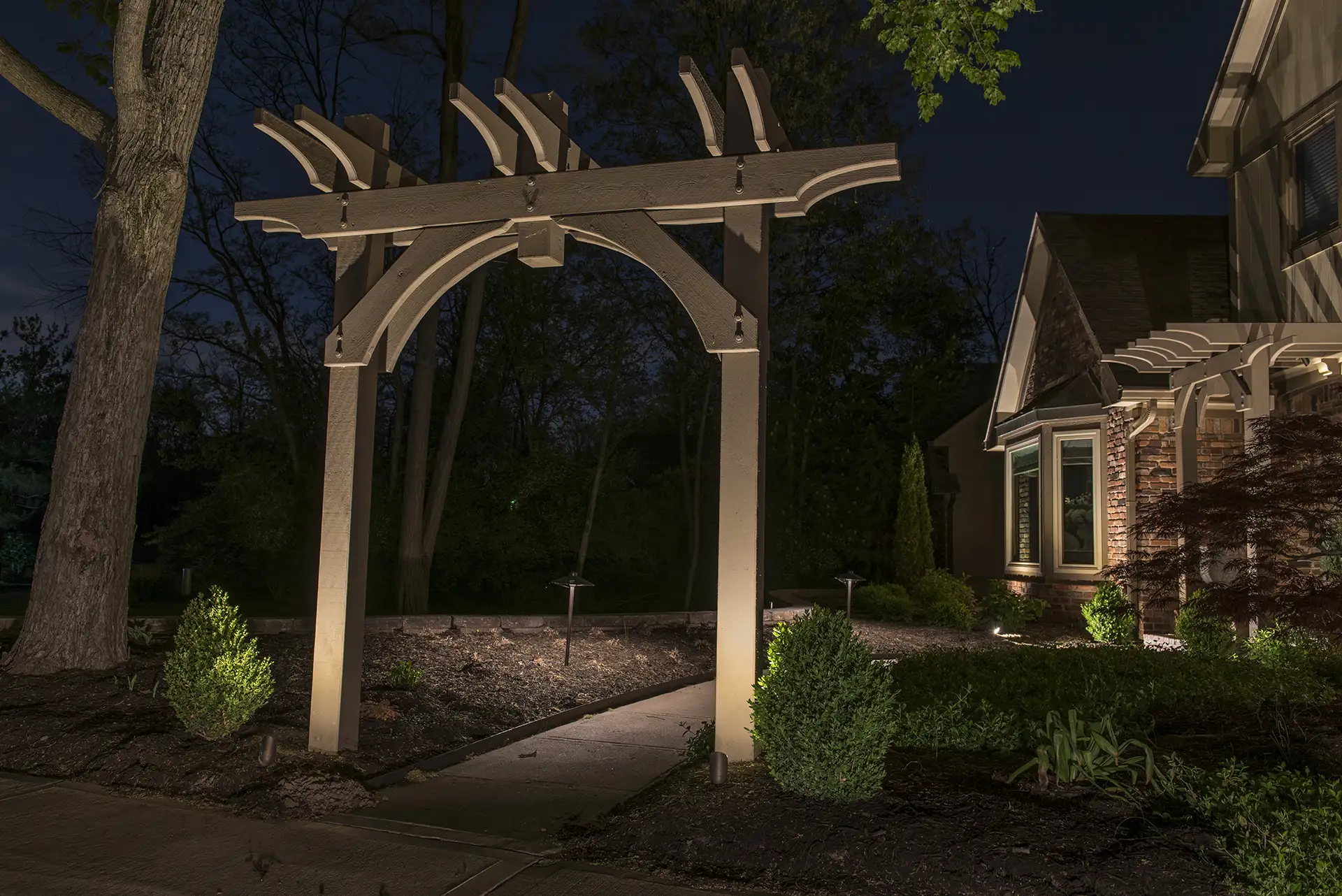 Darnell Dr image 9 arbor path walkway Lighthouse Outdoor Lighting and Audio Delaware