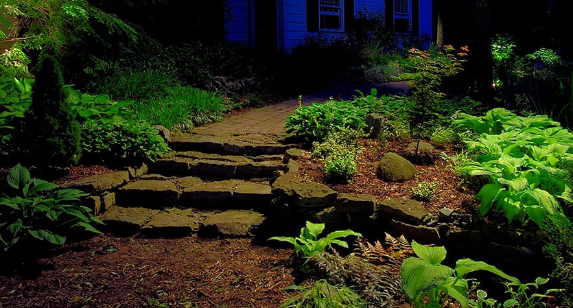 Downlighting on Pathway and Steps