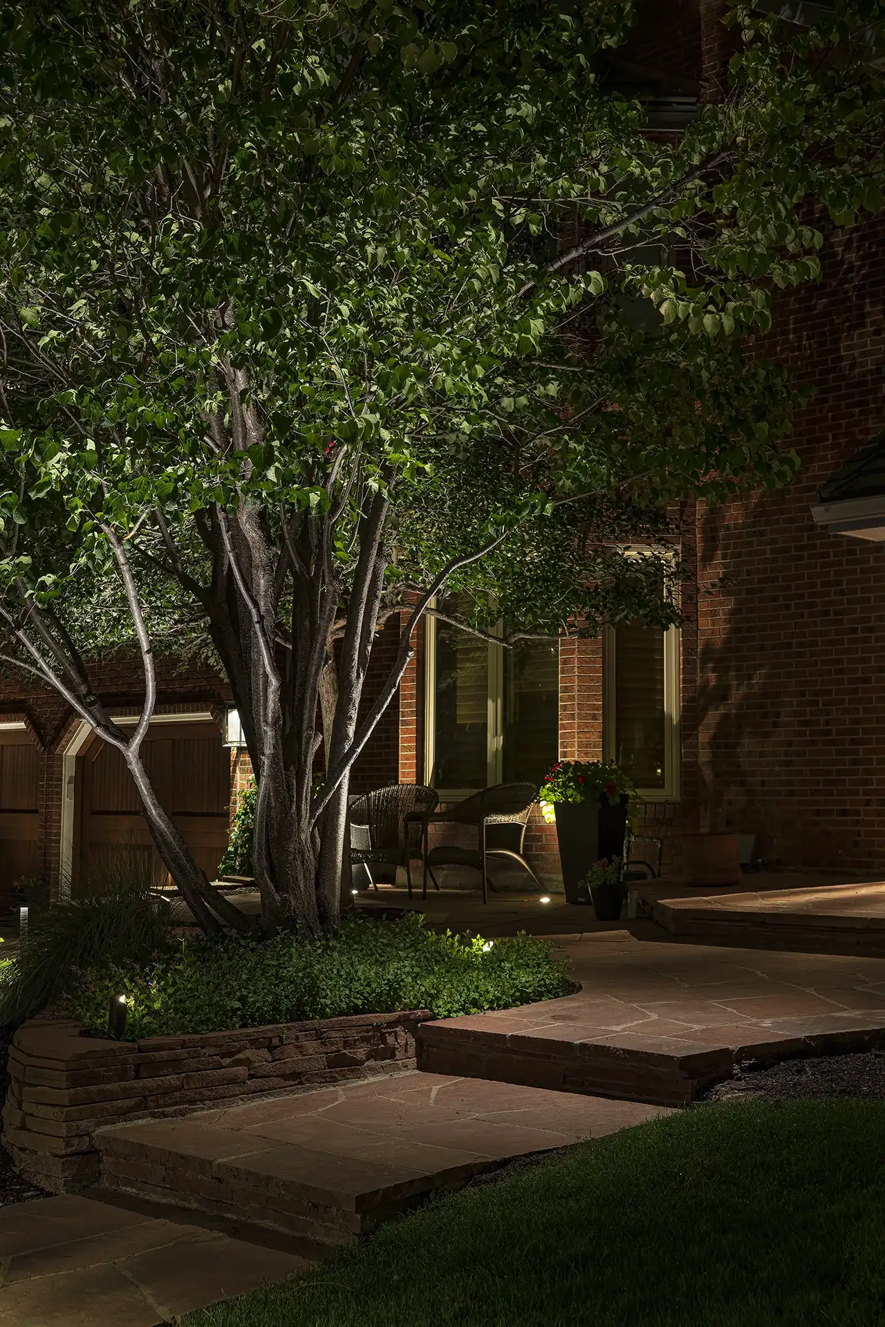 Durham St image 2 pendant over steps path walkway Lighthouse Outdoor Lighting and Audio Denver CO