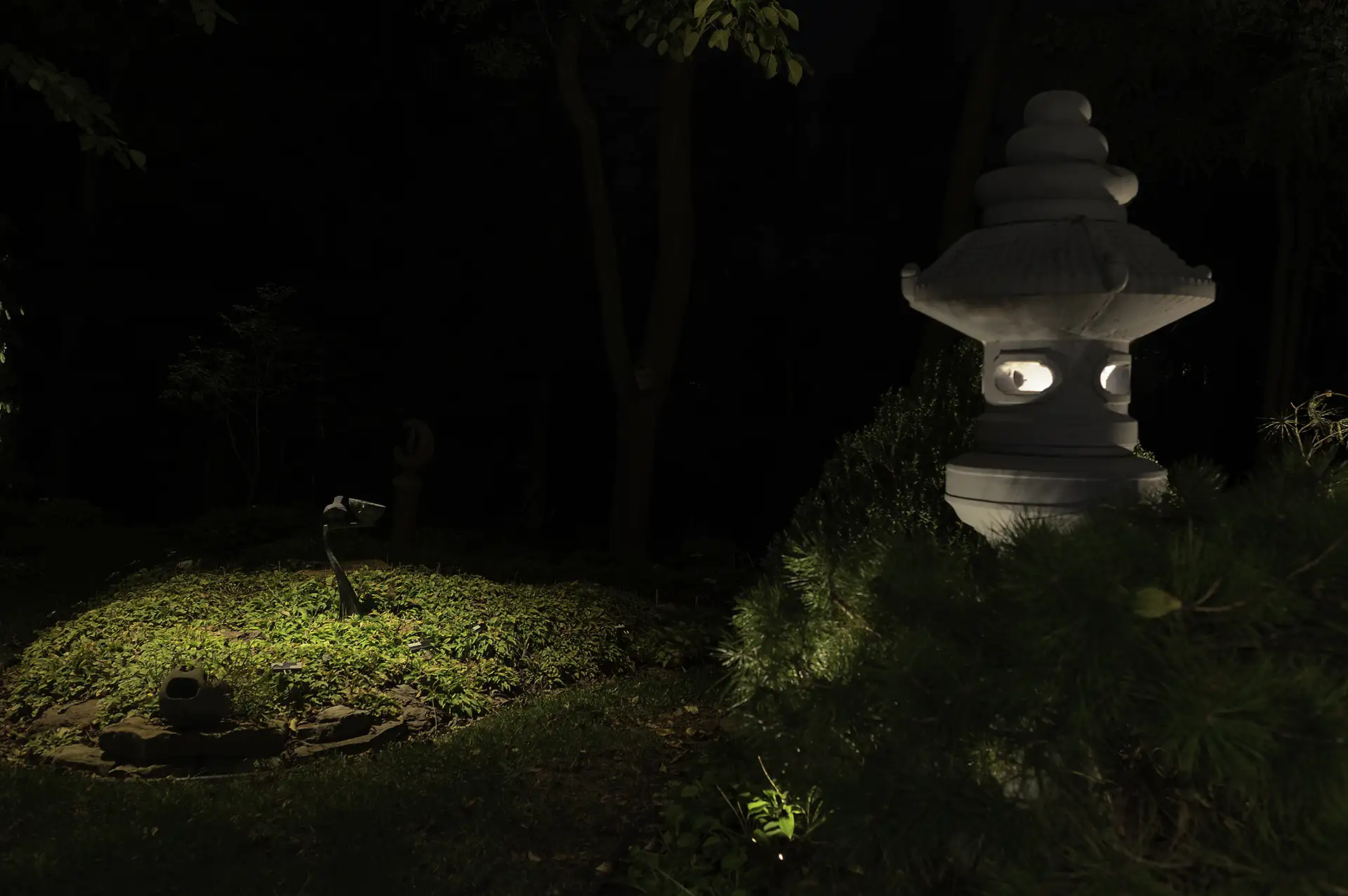 Green Residence image 5 garden landscape statuary Japanese lantern Lighthouse Outdoor Lighting and Audio Ohio Columbus Cincinnati Dayton