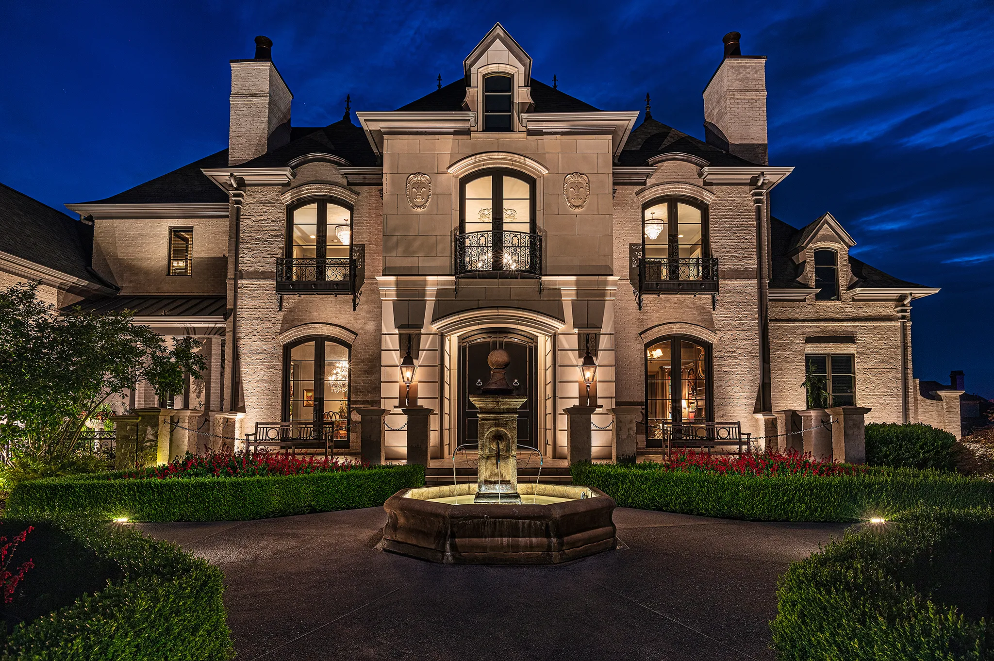 A home with Landscape Lighting