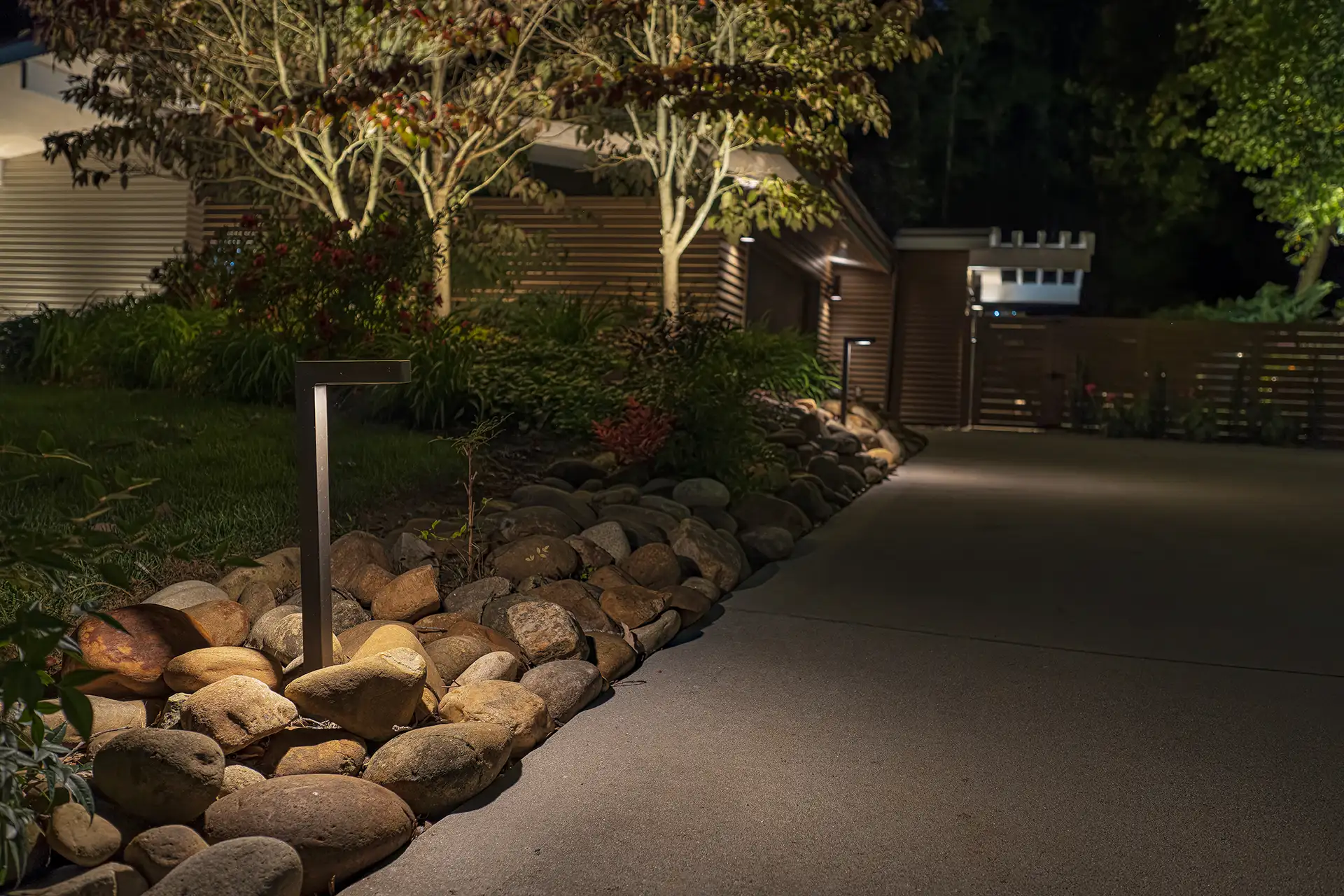 Mid century image 4 path walkway Lighthouse Outdoor Lighting and Audio Knoxville TN