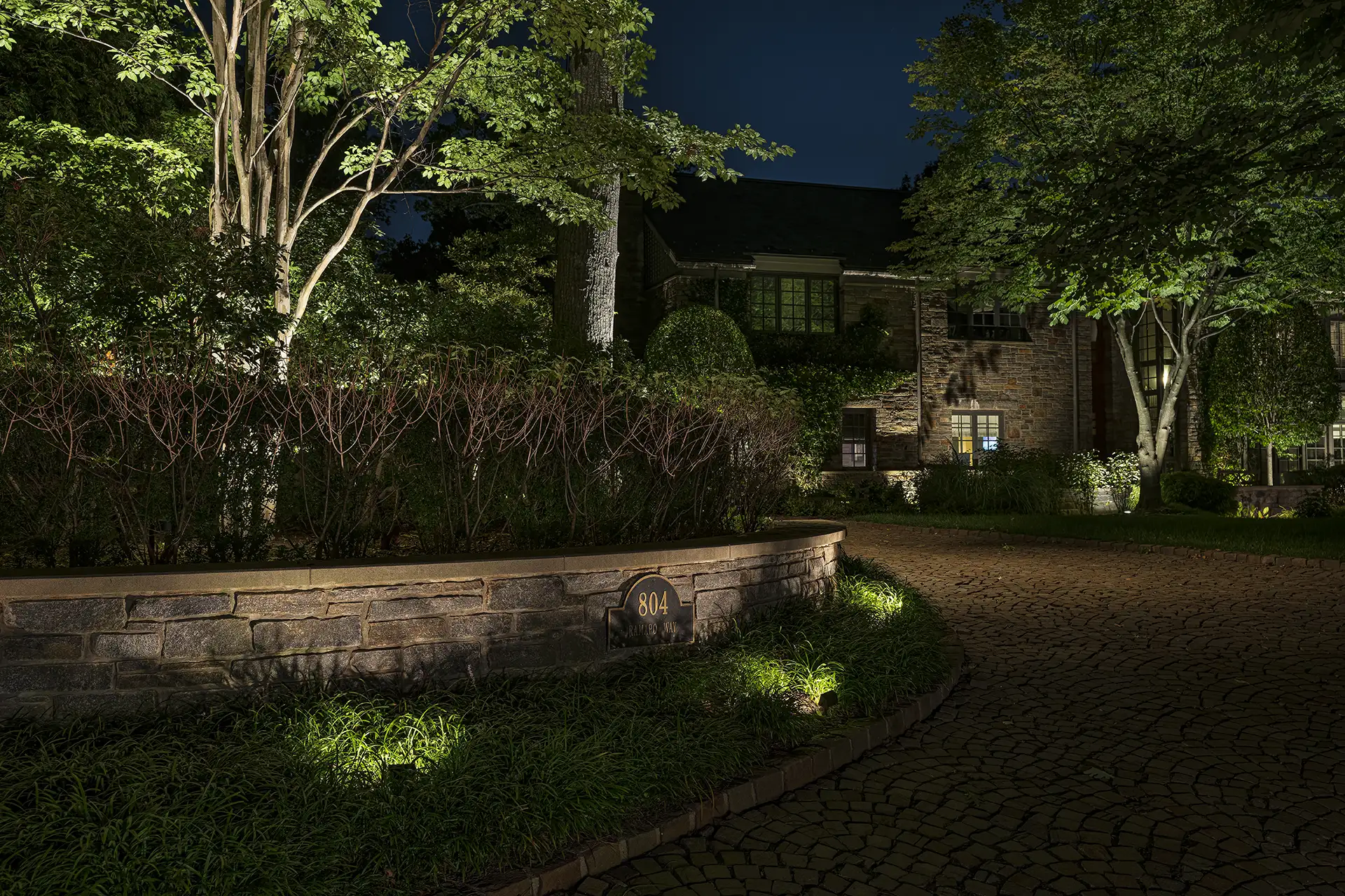 Spaas residence image 6 front entry Lighthouse Outdoor Lighting and Audio Northern New Jersey