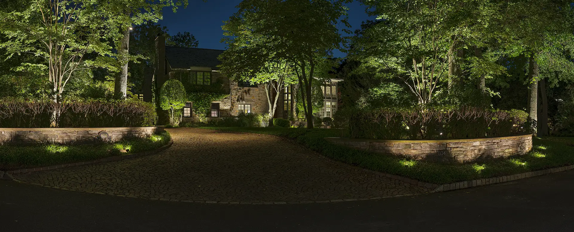 Spaas residence image 3 front entry Lighthouse Outdoor Lighting and Audio Northern New Jersey