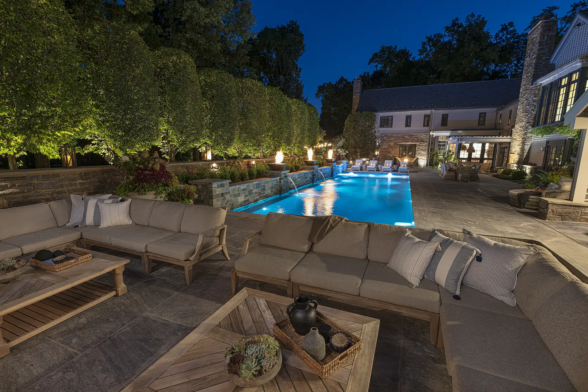 Spaas residence image 1 pool Lighthouse Outdoor Lighting and Audio Northern New Jersey