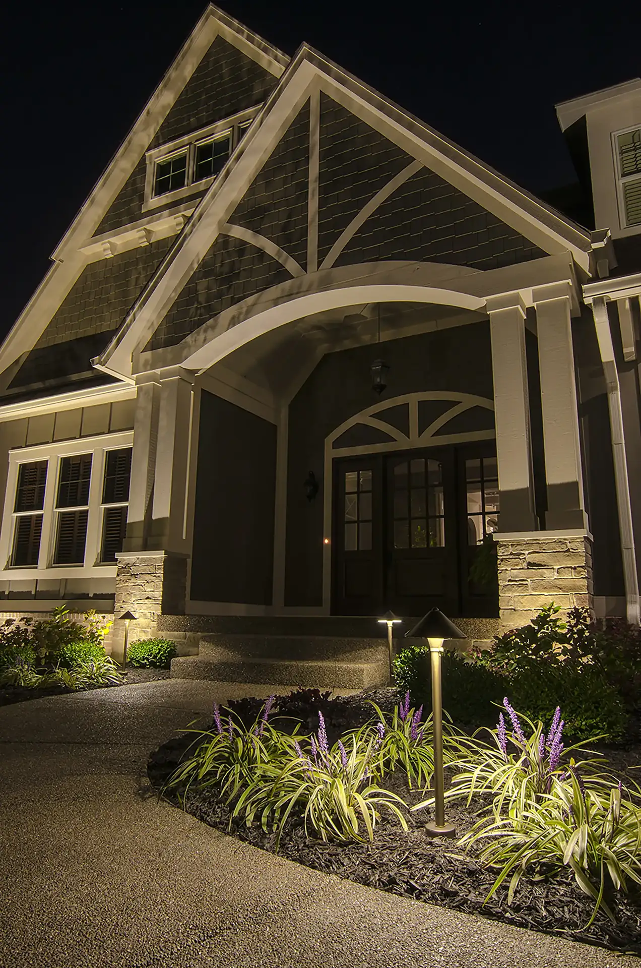 Walker residence image 6 front entry Lighthouse Outdoor Lighting and Audio Northern Virginia Washington DC