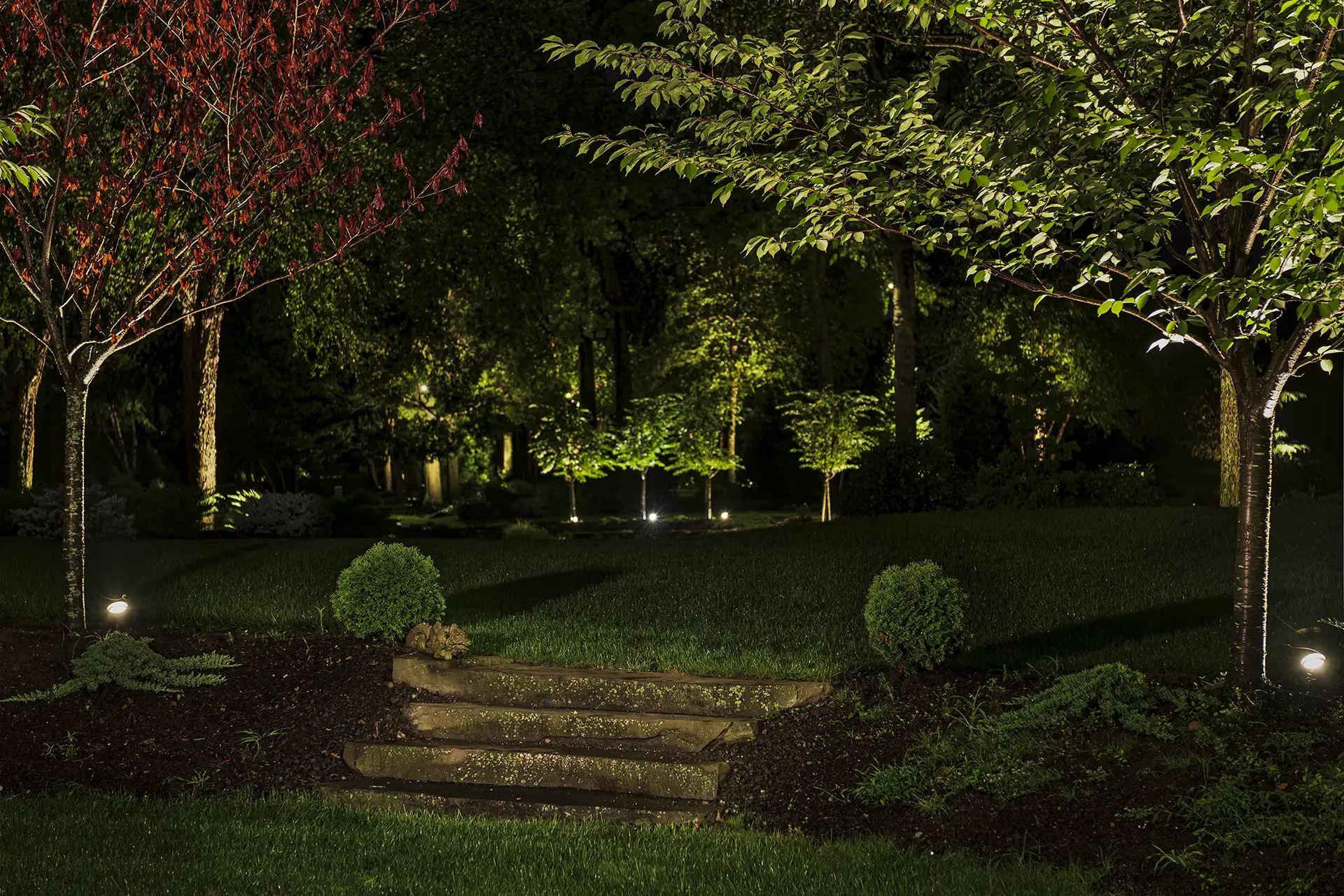 Willer residence image 3 steps Lighthouse Outdoor Lighting and Audio Northern New Jersey