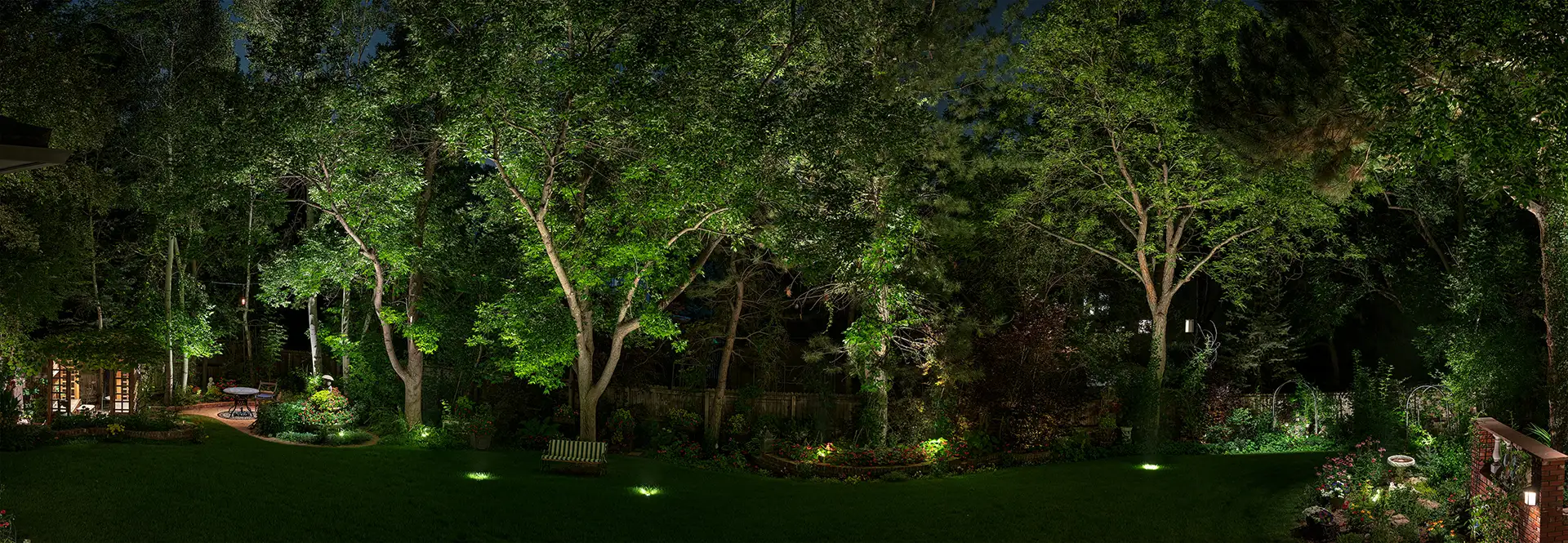 Windsong Ct image 8 landscape yard panorama Lighthouse Outdoor Lighting and Audio Denver CO