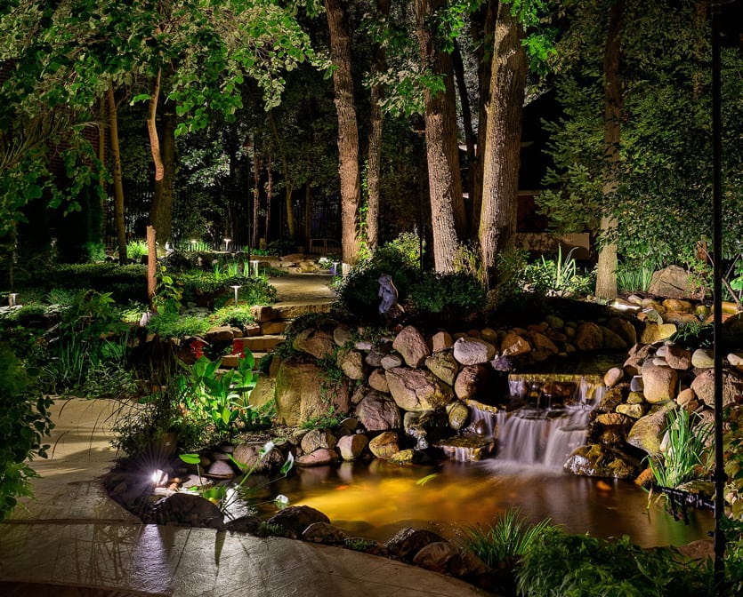 Landscape Lighting Adds Drama to Water Features