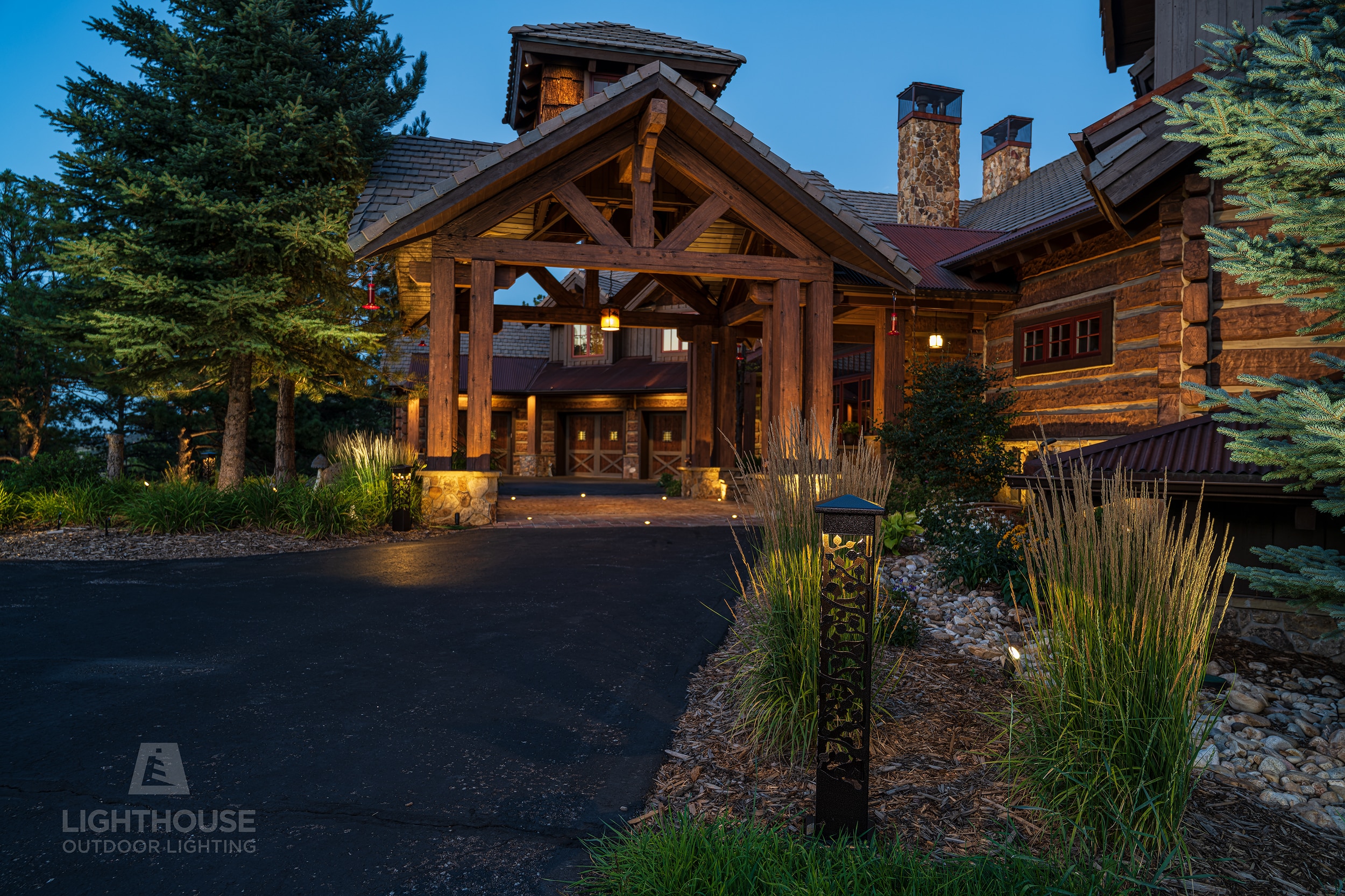 LH-Denver-Blog_The-Art-of-Curb-Appeal_mountaintop-estate-2022_bollard-portico Mountaintop Estate 2022 - Portico and Bollard - Lighthouse of Denver Blog