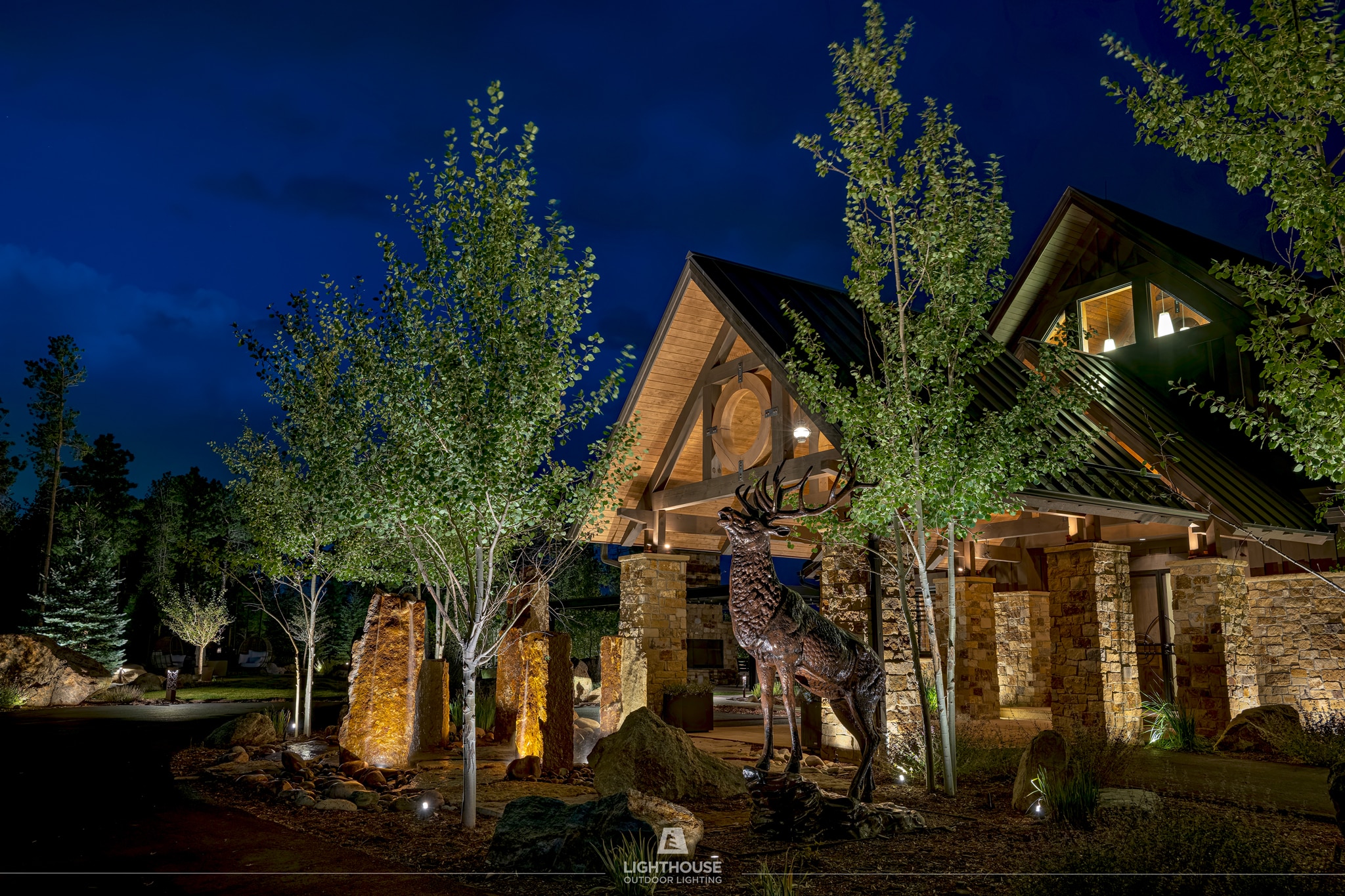 LH-Denver_Mountain-Top-Estate_facade-with-elk Mountaintop Estate entrance - Lighthouse of Denver